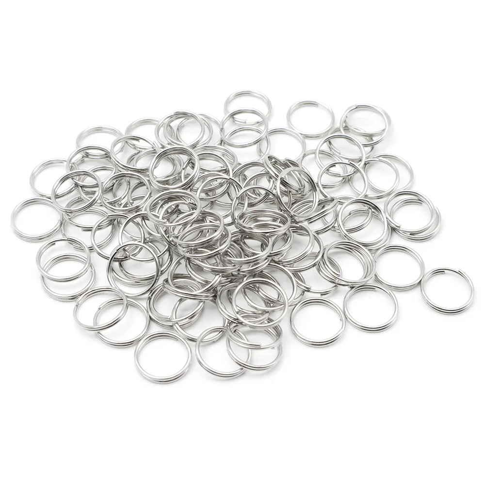 100Pcs Hot Sells Pet ID Tag 10MM 15MM Stainless Steel Keyring Colorful Metal Charm Pendant Supplies Accessories