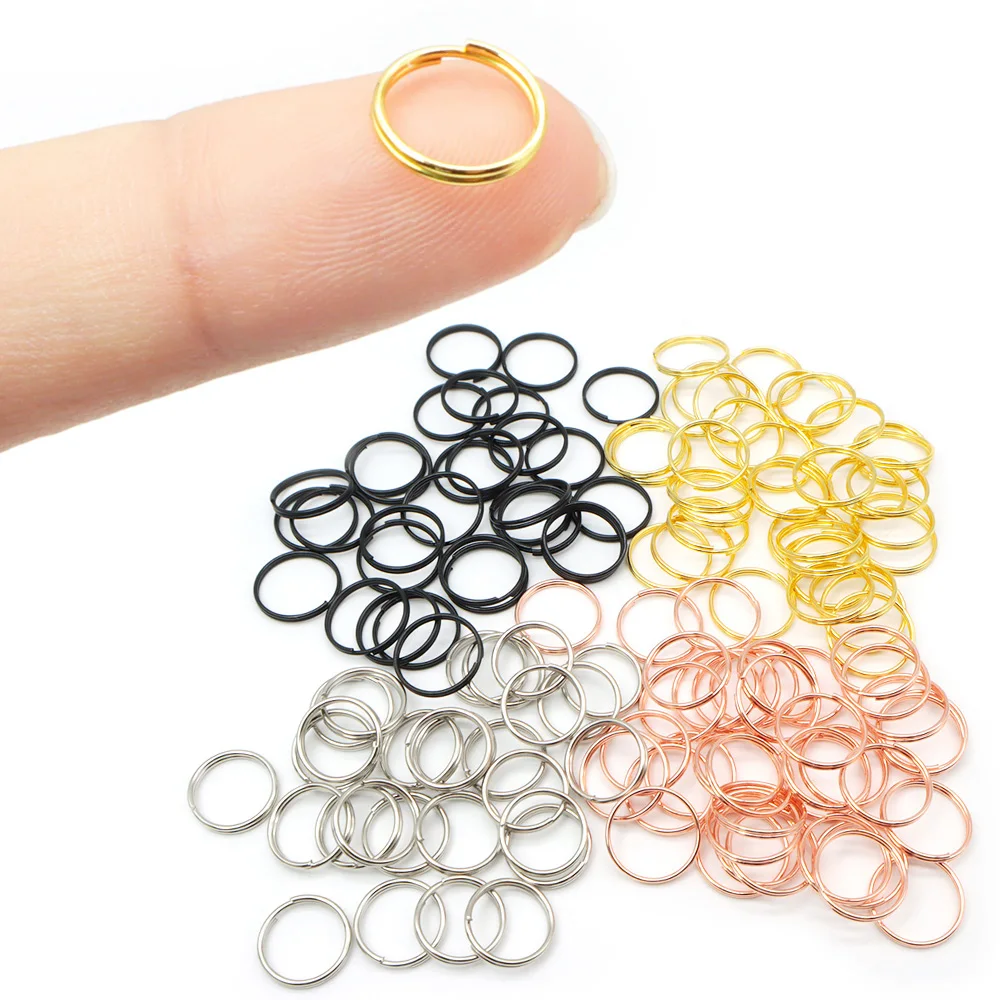 100Pcs Hot Sells Pet ID Tag 10MM 15MM Stainless Steel Keyring Colorful Metal Charm Pendant Supplies Accessories