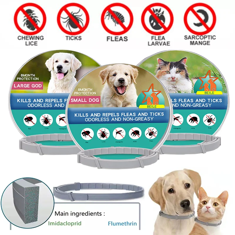 New Releases Dog Collar,Cat Anti-flea and Tick Collars, Pet 8Months Protection, Can Be Automatically Adjusted, Dogs Accessories