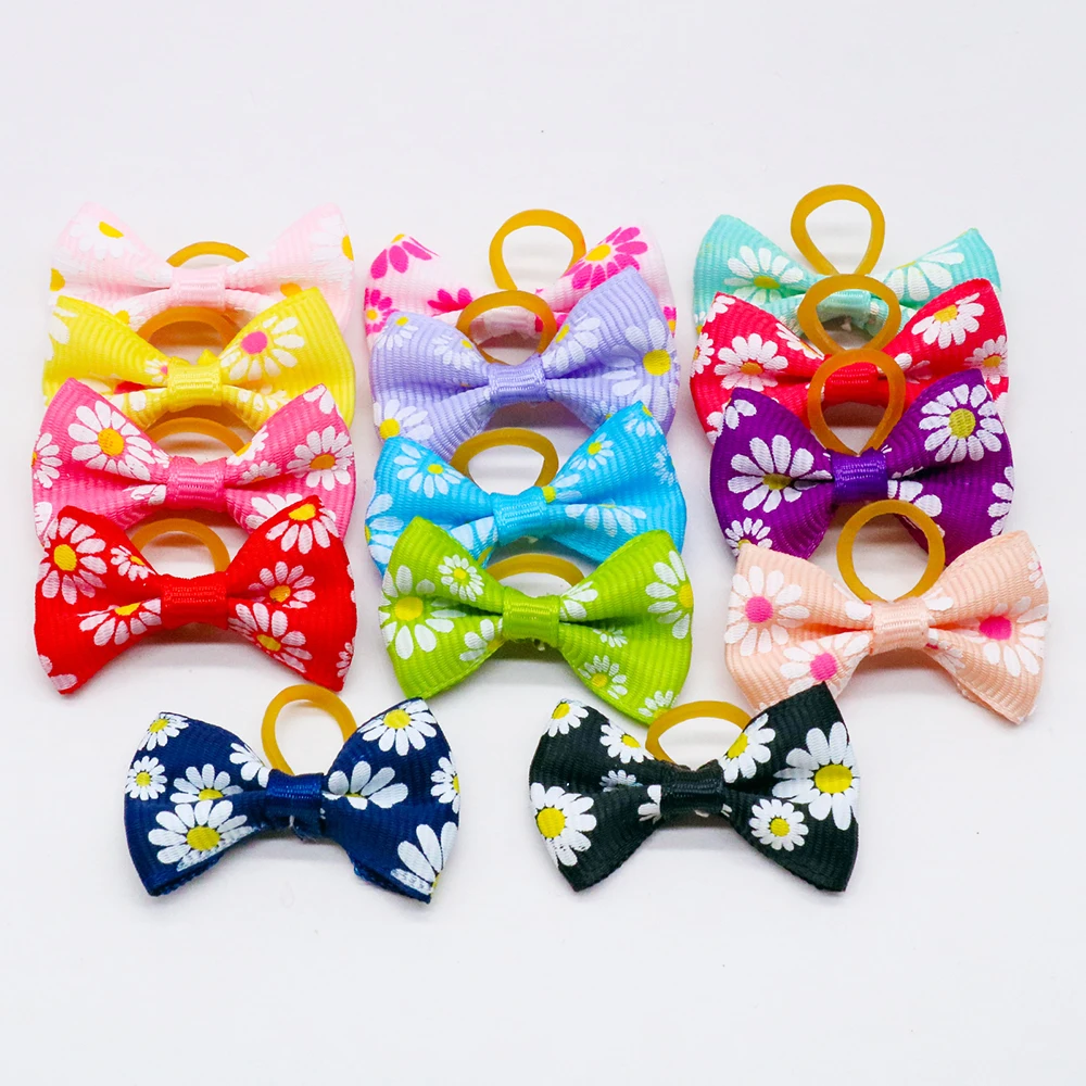 30PCS Pet Dog Cat Puppy Grooming Bows Pet Hair Accessories Decorate Hair for Small Dog Hair Rubber Band Dog Supplier