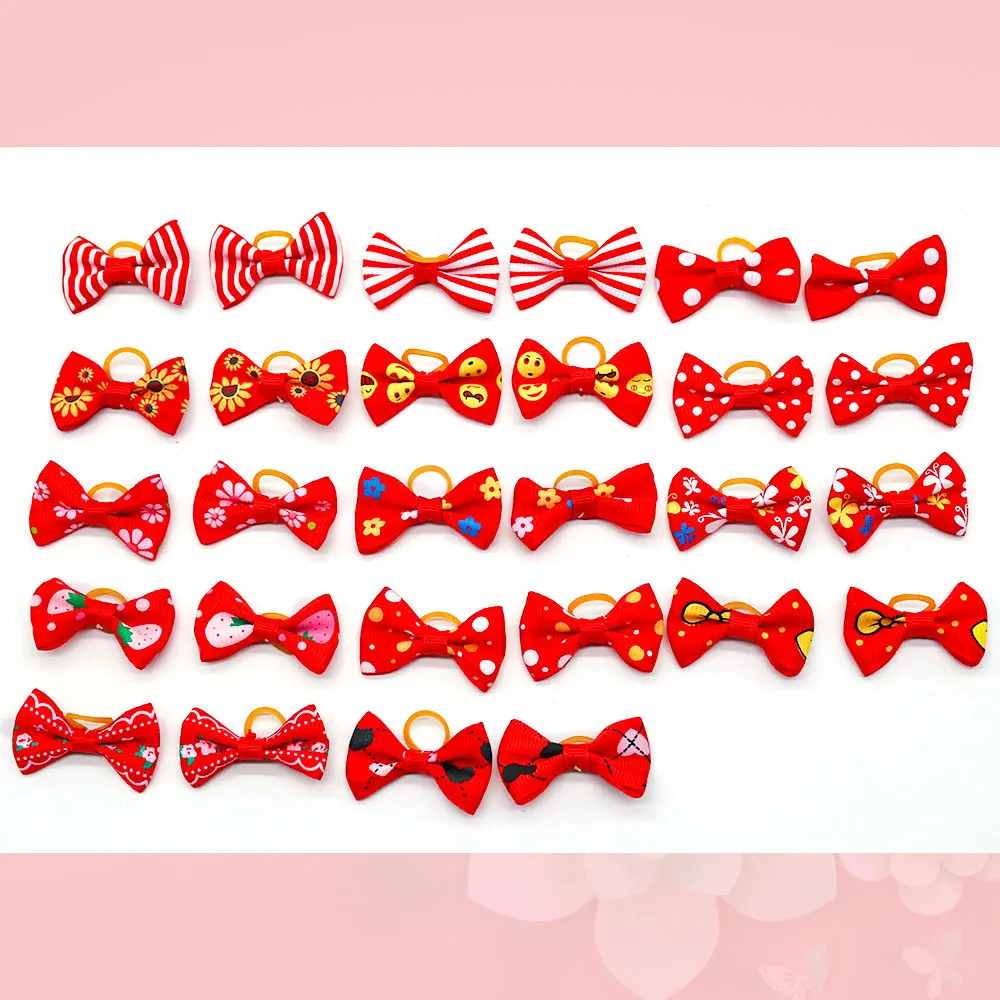 30PCS Pet Dog Cat Puppy Grooming Bows Pet Hair Accessories Decorate Hair for Small Dog Hair Rubber Band Dog Supplier