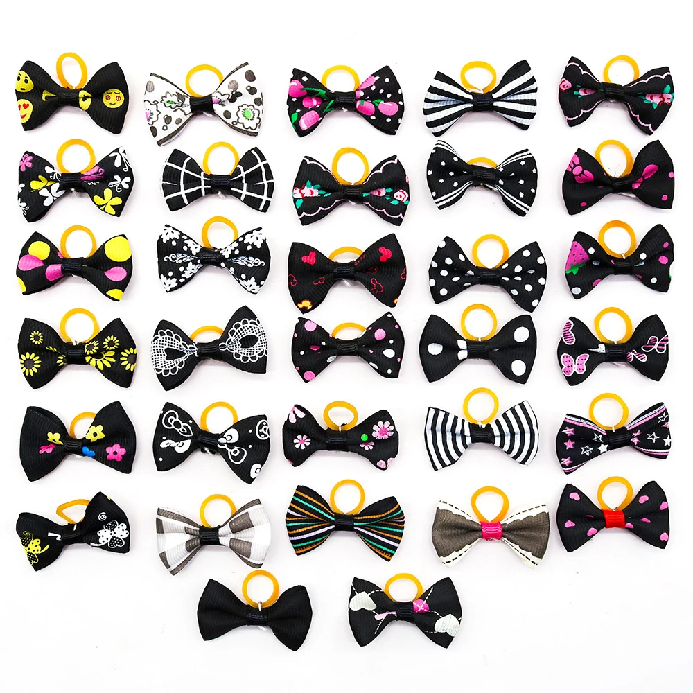 30PCS Pet Dog Cat Puppy Grooming Bows Pet Hair Accessories Decorate Hair for Small Dog Hair Rubber Band Dog Supplier