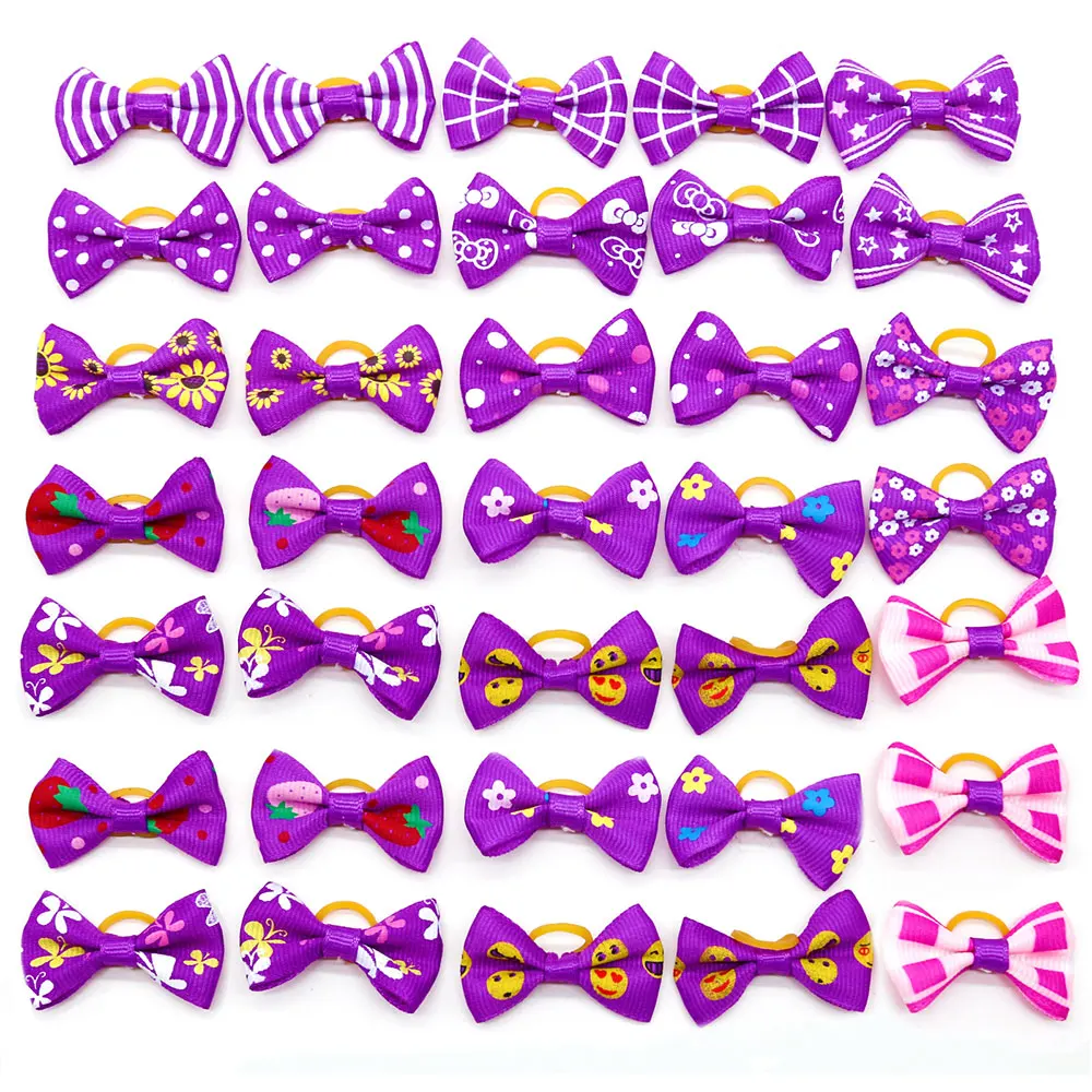 30PCS Pet Dog Cat Puppy Grooming Bows Pet Hair Accessories Decorate Hair for Small Dog Hair Rubber Band Dog Supplier