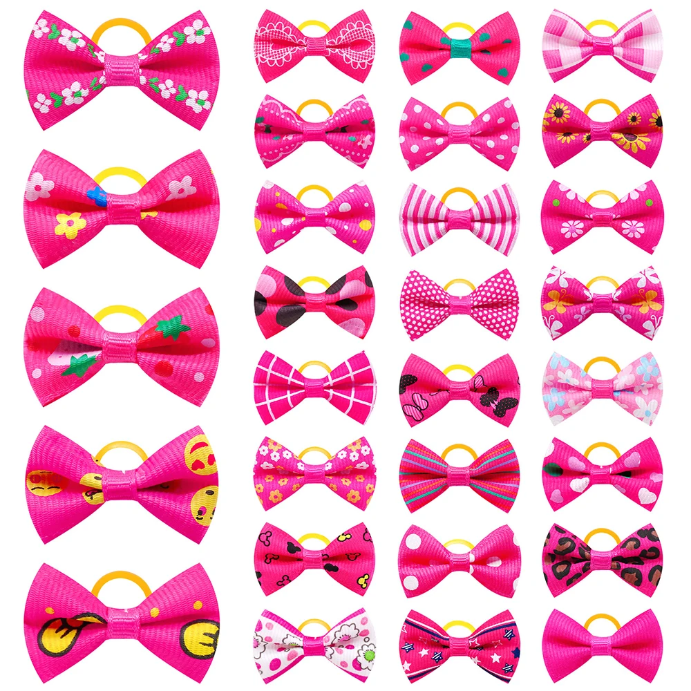 30PCS Pet Dog Cat Puppy Grooming Bows Pet Hair Accessories Decorate Hair for Small Dog Hair Rubber Band Dog Supplier