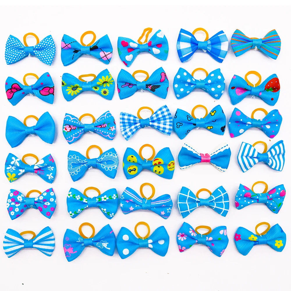 30PCS Pet Dog Cat Puppy Grooming Bows Pet Hair Accessories Decorate Hair for Small Dog Hair Rubber Band Dog Supplier