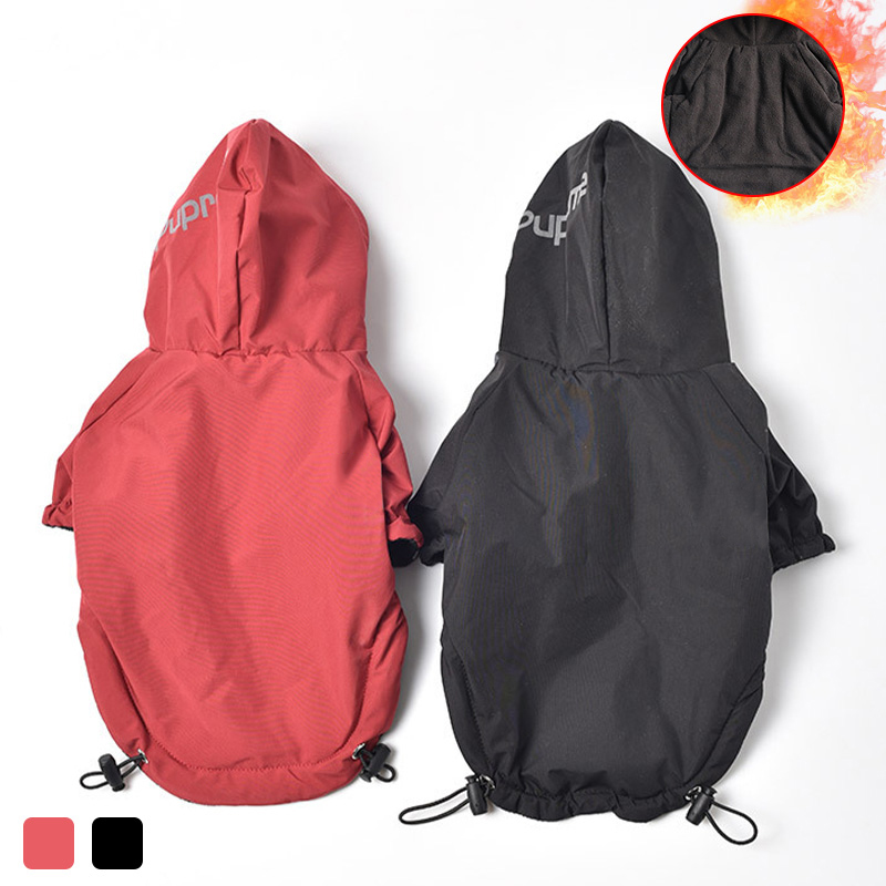 Autumn Winter Pet Dog Waterproof Warm Coat Cotton Hooded Jacket The Dog Face Small Dogs Cat Reflective Pet Clothes Winter Coat