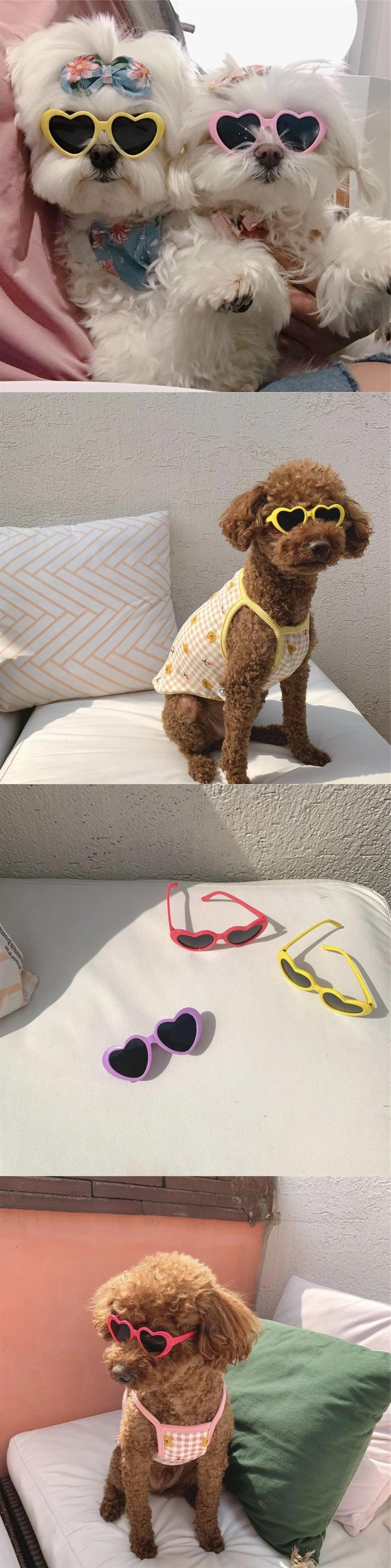 New Love Pet Glasses for Dog Cat Cute Creative Fashion Sunglasses with Jewelry Pet Beauty Decoration Supplies