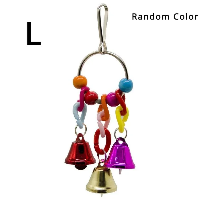 Bird Bells Toy Hanging Cage Bell with Sweet Sound Colorful Wood Beads Bells for Lovebirds African Greys Cockatoo Parakeet Toy