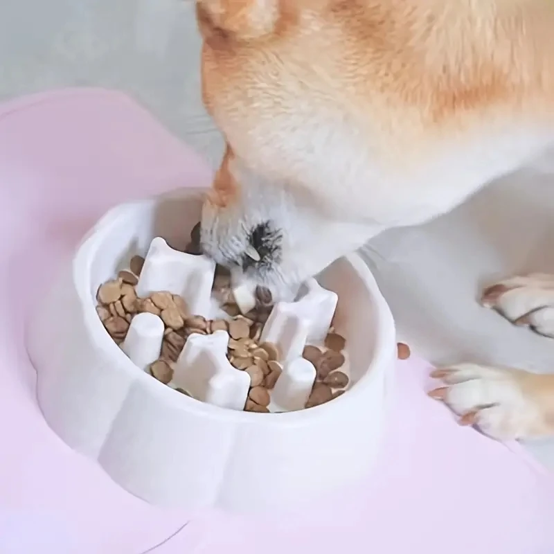 Square Pet Slow Feeding Cat Bowl Anti-choking Dog Puzzle Food Bowl Water Basin Anti-Overturning Cat Feeding Drinking Container
