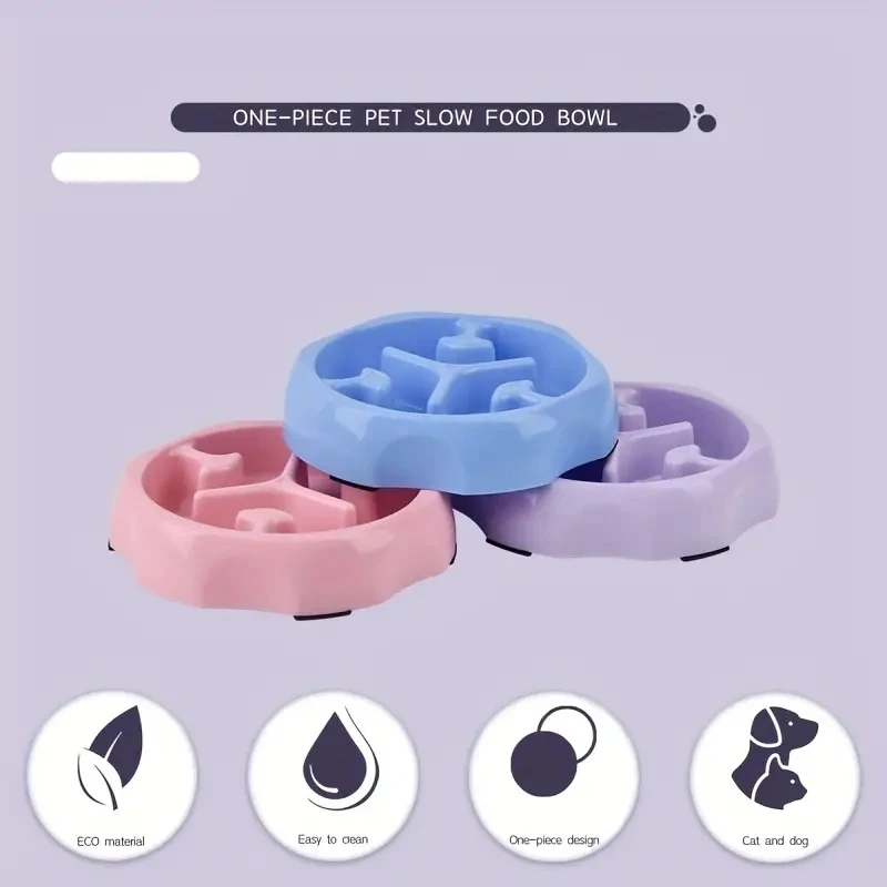 Square Pet Slow Feeding Cat Bowl Anti-choking Dog Puzzle Food Bowl Water Basin Anti-Overturning Cat Feeding Drinking Container