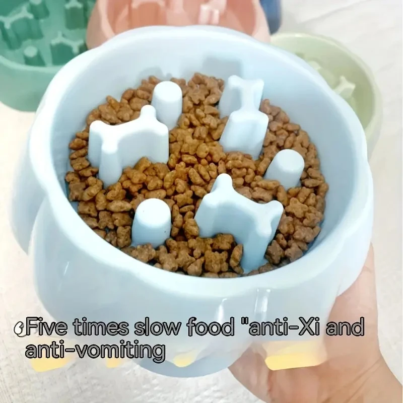 Square Pet Slow Feeding Cat Bowl Anti-choking Dog Puzzle Food Bowl Water Basin Anti-Overturning Cat Feeding Drinking Container