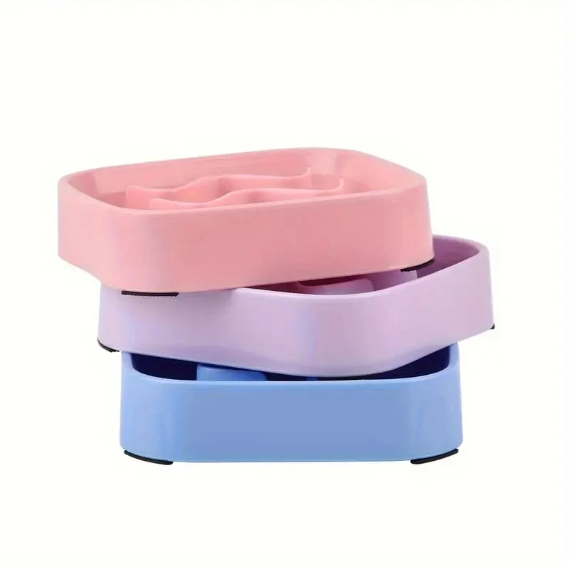 Square Pet Slow Feeding Cat Bowl Anti-choking Dog Puzzle Food Bowl Water Basin Anti-Overturning Cat Feeding Drinking Container