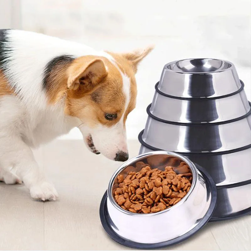 Stainless Steel Pet Dog Bowl Food Storage Container Dog Food Bowl Water Bottle Pet Bowl Feeder Dish for Small Large Dogs Cats