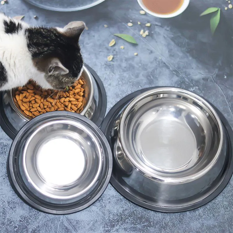 Stainless Steel Pet Dog Bowl Food Storage Container Dog Food Bowl Water Bottle Pet Bowl Feeder Dish for Small Large Dogs Cats