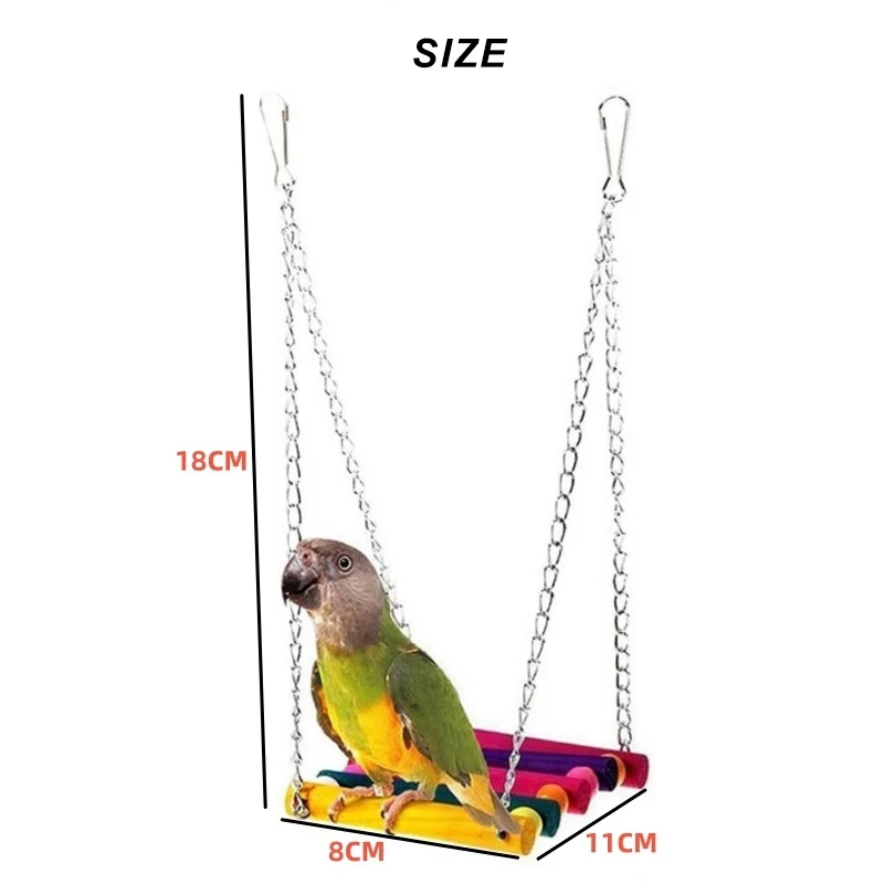 1pc Colorful Hanging Hammock Swing Toys for Pet Birds Perfect for Parrots Parakeets Budgies and Cockatiels