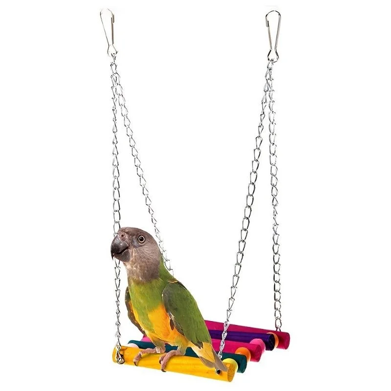 1pc Colorful Hanging Hammock Swing Toys for Pet Birds Perfect for Parrots Parakeets Budgies and Cockatiels