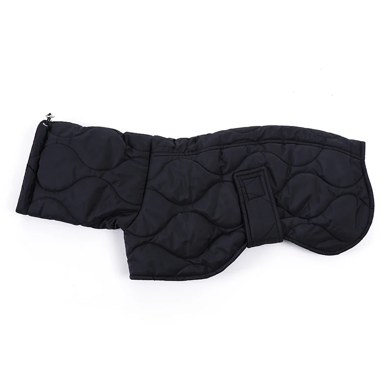 Winter Dog Outer Black Quilted Turtle Collar Dog Coat Warm Italian Greyhound Adjustable Cotton Whippet
