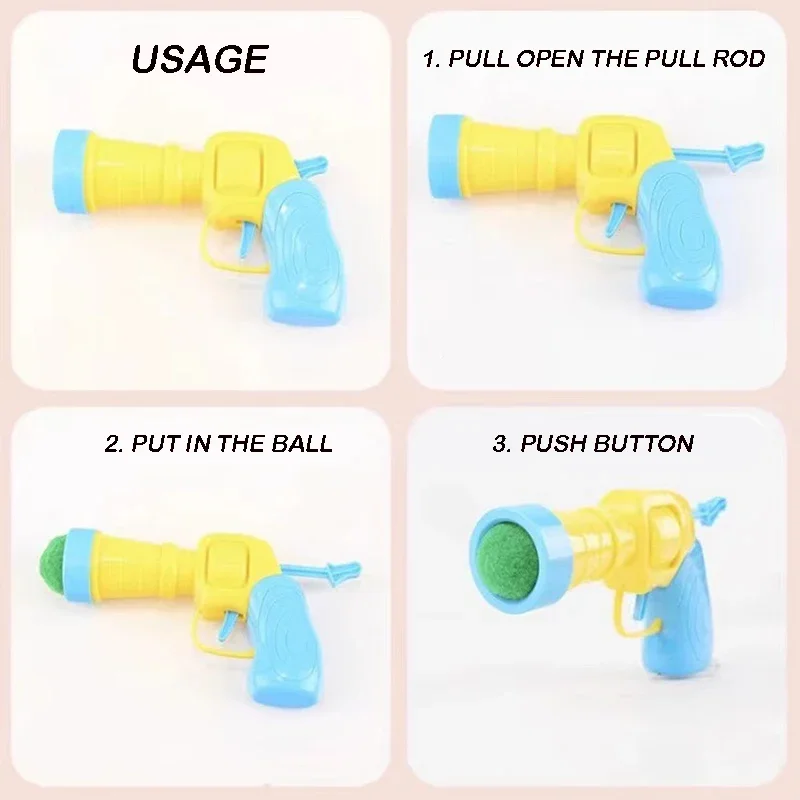 New Colors Cat Toys Cat Plush Ball Shooting Gun Silent Toy Interactive Relief Self Hi Fun Micr Elastic Static Sticking Fur Balls