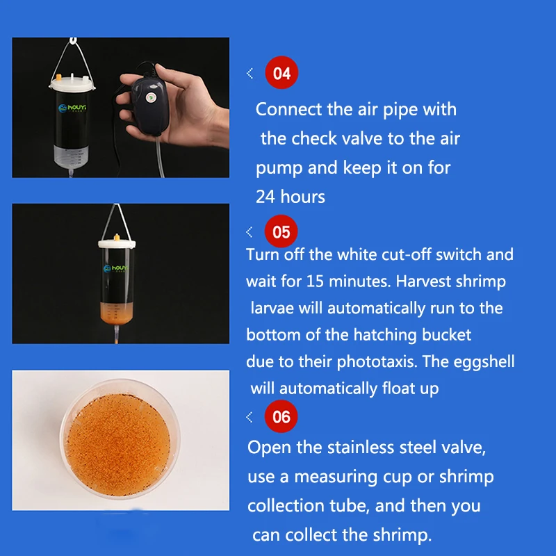250/500ml Aquarium Brine Shrimp Incubator Artemia Professional Efficient Simple Operation Hatching Bucket Hatch Tool Kits