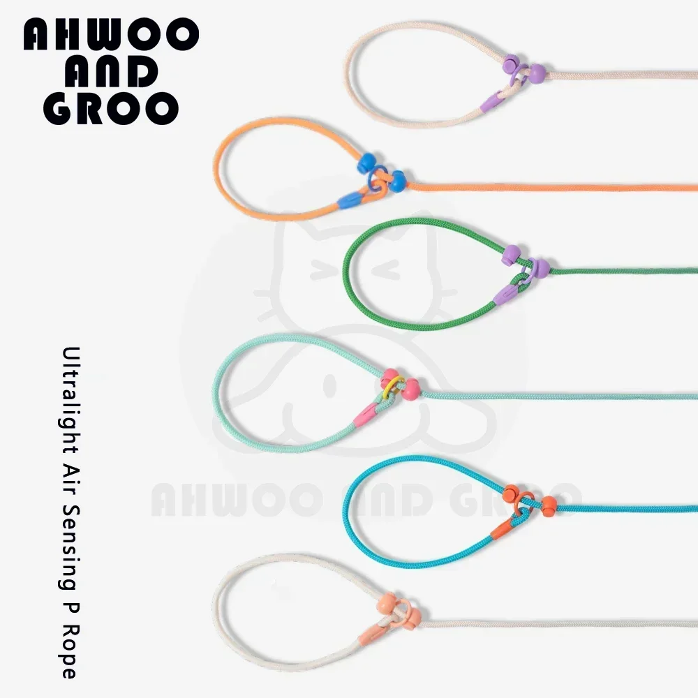 150cm Pet Dog Training Round Rope Light Weight Nylon P Chain Collar Adjustable for Small Medium Dogs Walking Leash Pet Supplies