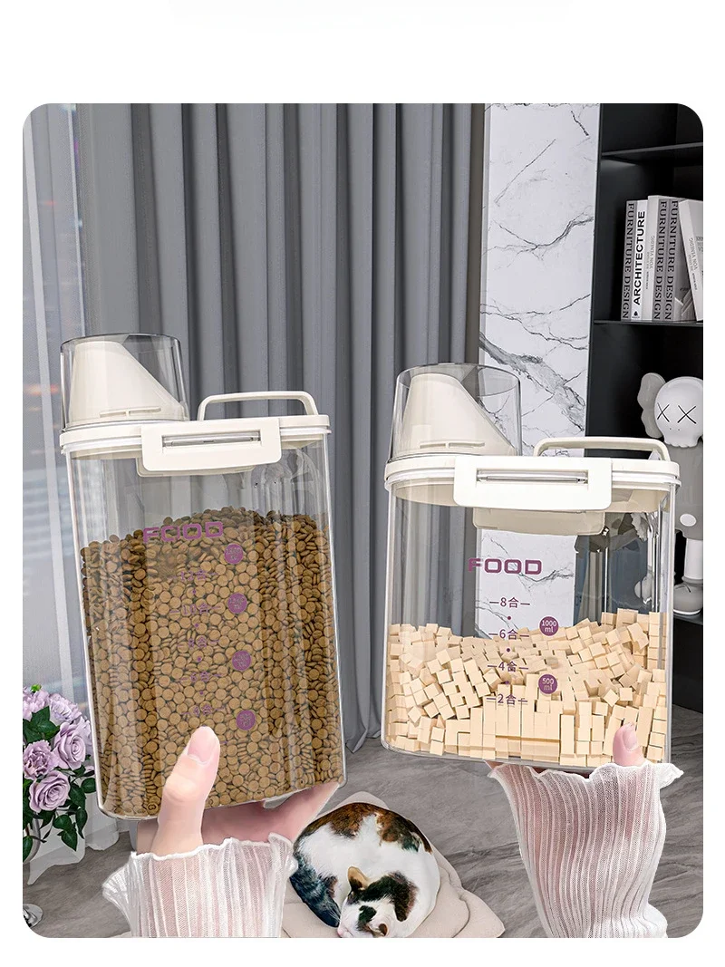 Pet Dog Snack Storage Box Sealed Cat Food Storage Bucket Vacuum Preservation Tank for Pet Food Moisture-proof and Dehumidifying
