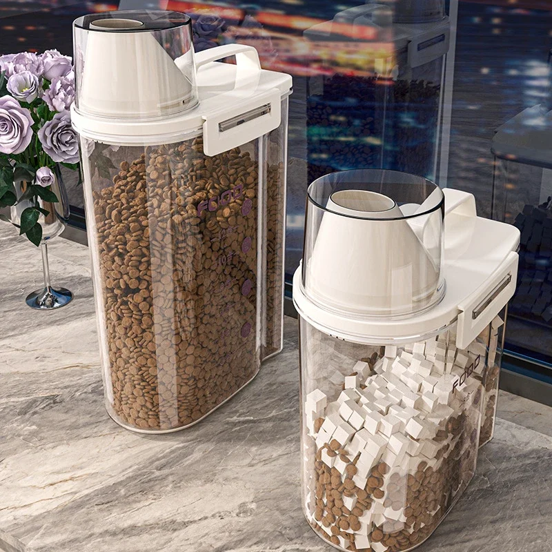 Pet Dog Snack Storage Box Sealed Cat Food Storage Bucket Vacuum Preservation Tank for Pet Food Moisture-proof and Dehumidifying