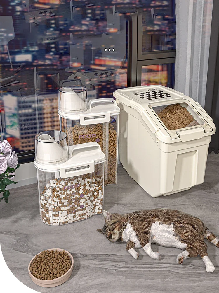 Pet Dog Snack Storage Box Sealed Cat Food Storage Bucket Vacuum Preservation Tank for Pet Food Moisture-proof and Dehumidifying