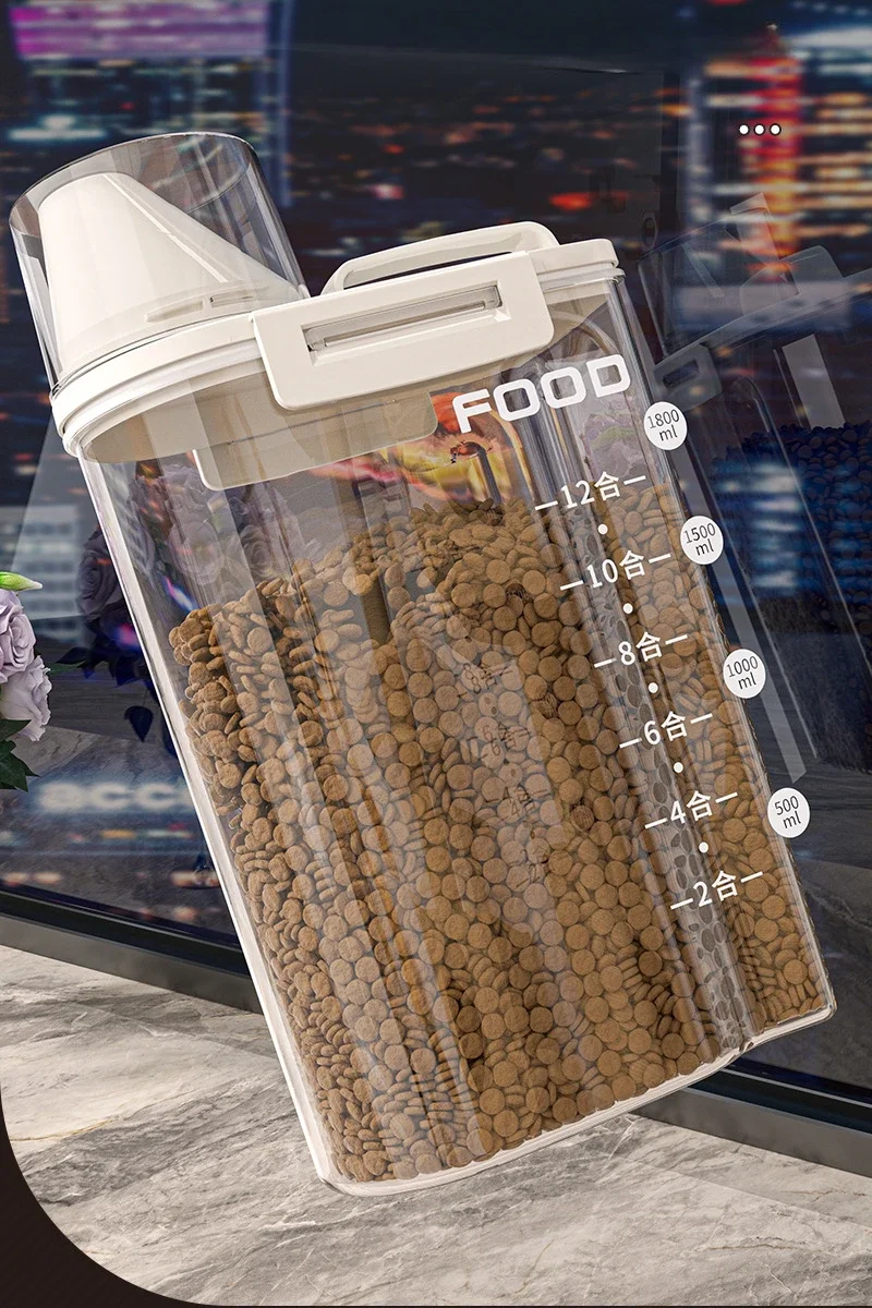 Pet Dog Snack Storage Box Sealed Cat Food Storage Bucket Vacuum Preservation Tank for Pet Food Moisture-proof and Dehumidifying