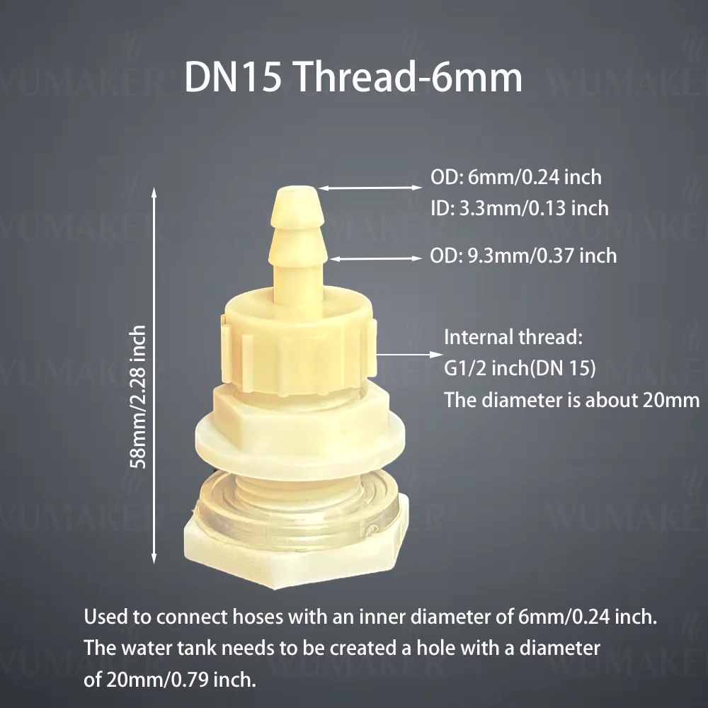 2Pcs Water Tank Hose Connector G1/2 inch DN15 Thread Outlet Plastic Poultry Pet Farming Pagoda Joint Coupling Irrigation