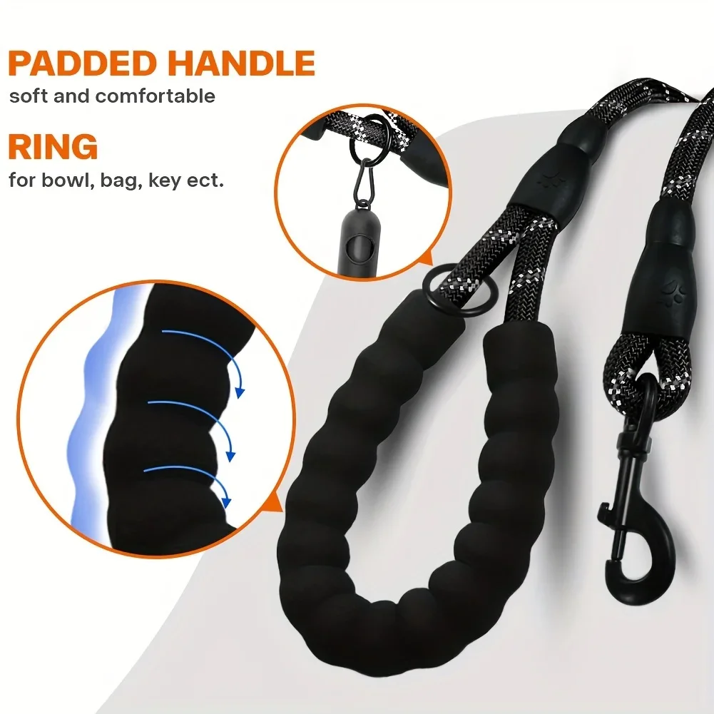 120/150/200/300CM Reflective Dog Leash Soft Handle Dog Leash Reinforced Leash for Small Medium Large Dogs Big Dog Supplies