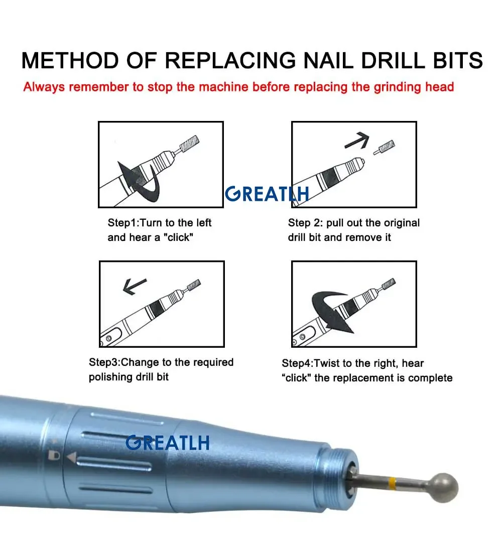 GREATLH 1set Ophthalmic Eye Portable Corneal Small Polisher 0-35000RPM Corneal Polishing Set Eyelid Surgical Tools Instrument