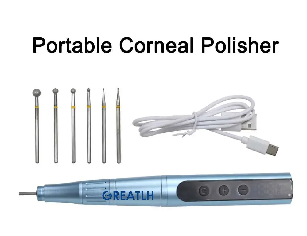 GREATLH 1set Ophthalmic Eye Portable Corneal Small Polisher 0-35000RPM Corneal Polishing Set Eyelid Surgical Tools Instrument