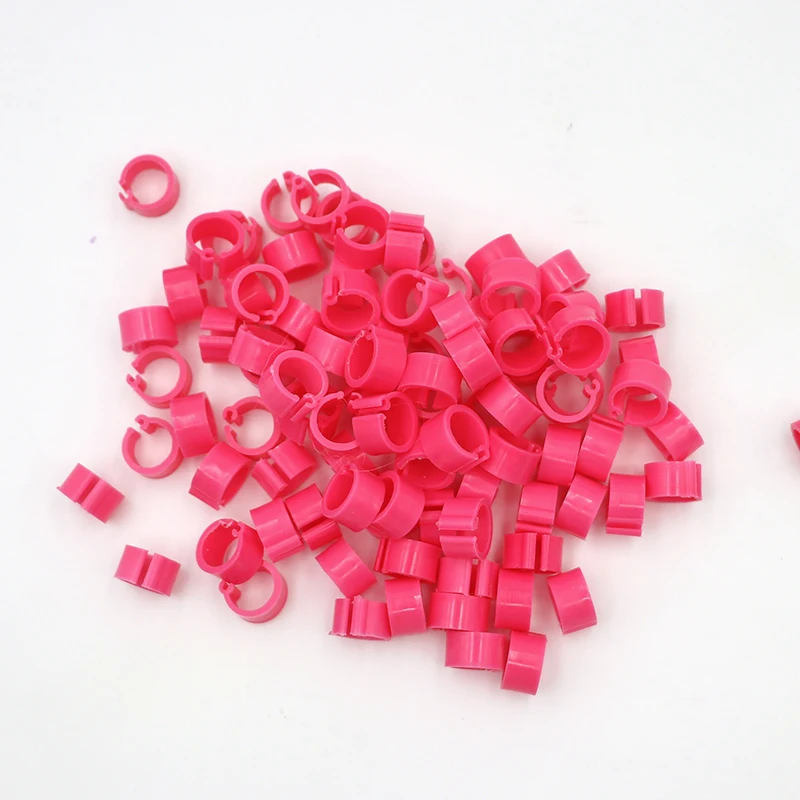 100Pcs Birds Pigeon Foot Rings Small Poultry Foot Ring 10 Colors Plastic Dove Clip Quail Pigeon Foot Ring Pet Bird Supplies