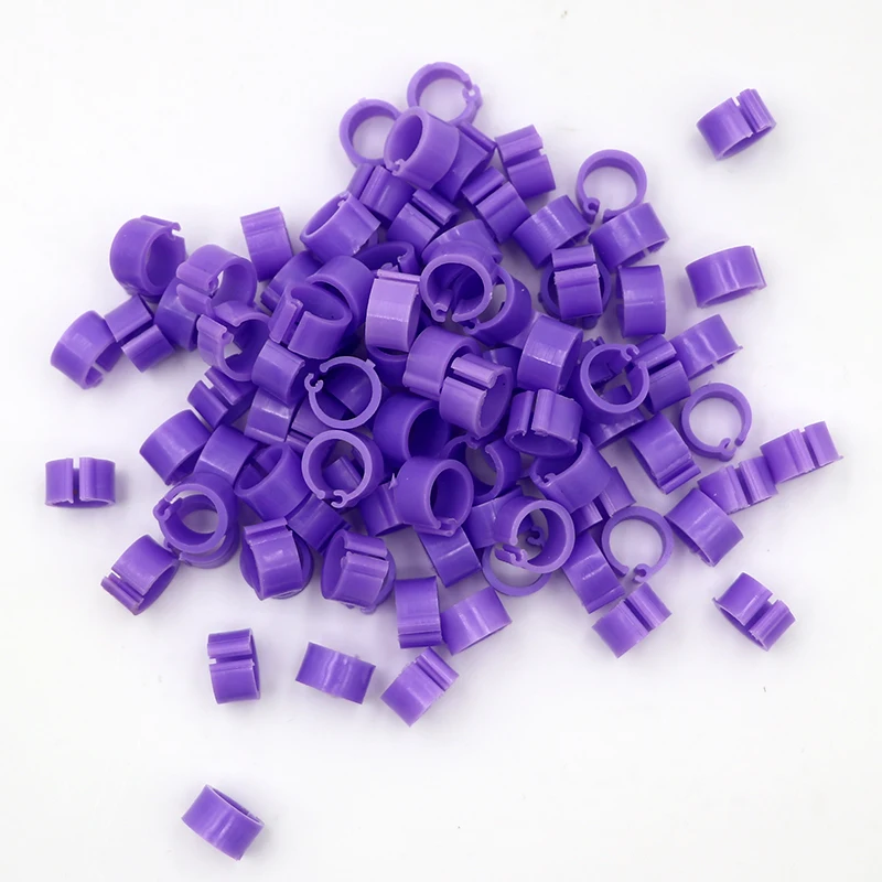 100Pcs Birds Pigeon Foot Rings Small Poultry Foot Ring 10 Colors Plastic Dove Clip Quail Pigeon Foot Ring Pet Bird Supplies