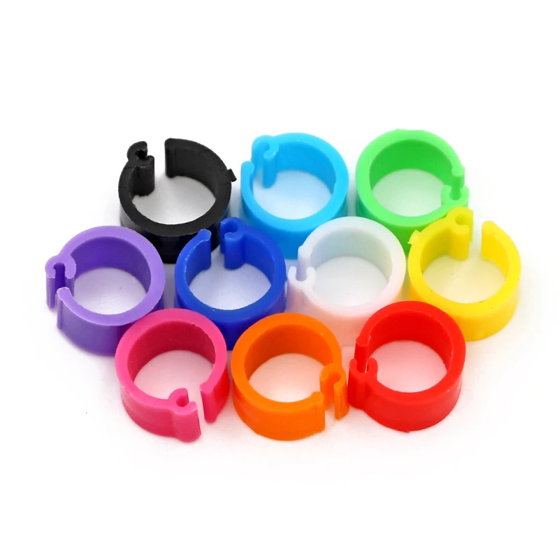 100Pcs Birds Pigeon Foot Rings Small Poultry Foot Ring 10 Colors Plastic Dove Clip Quail Pigeon Foot Ring Pet Bird Supplies