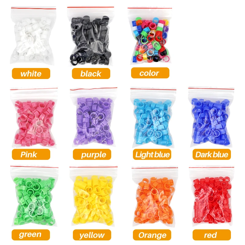 100Pcs Birds Pigeon Foot Rings Small Poultry Foot Ring 10 Colors Plastic Dove Clip Quail Pigeon Foot Ring Pet Bird Supplies