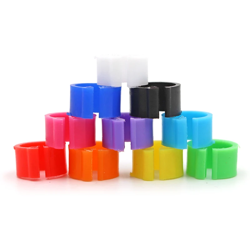 100Pcs Birds Pigeon Foot Rings Small Poultry Foot Ring 10 Colors Plastic Dove Clip Quail Pigeon Foot Ring Pet Bird Supplies