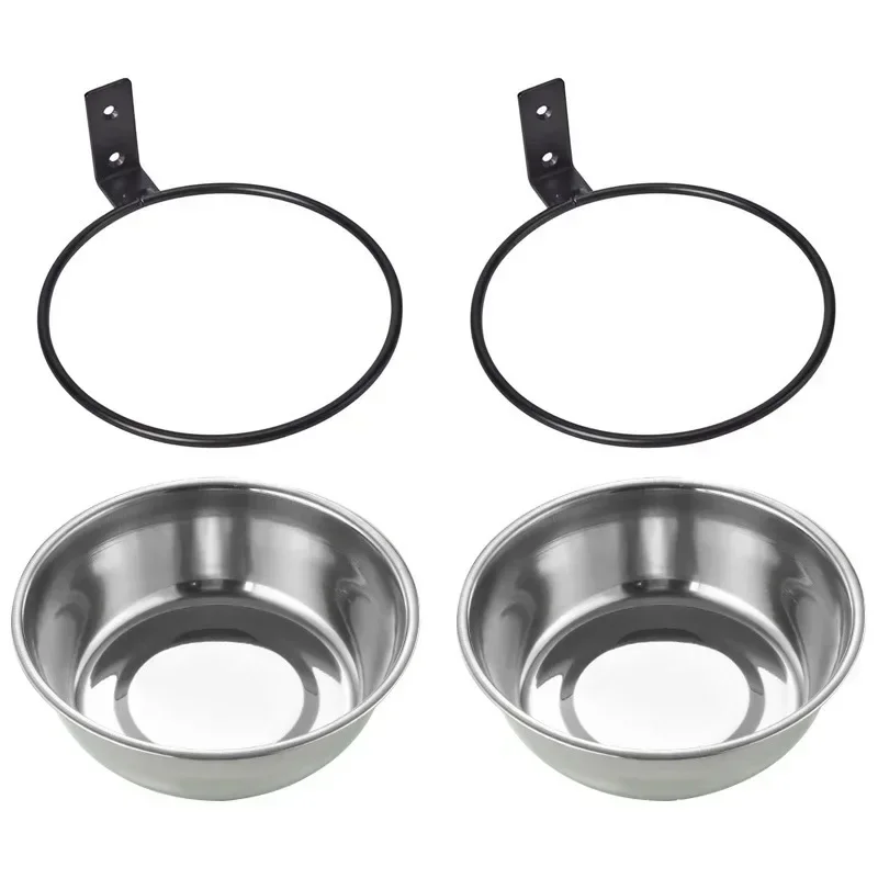 Pet Food Bowl Wall Mounted Dog Bowl Elevated Pet Feeding Bowls Container Stainless Steel Pet Cat Water Feeder Bowls Dog Supplies