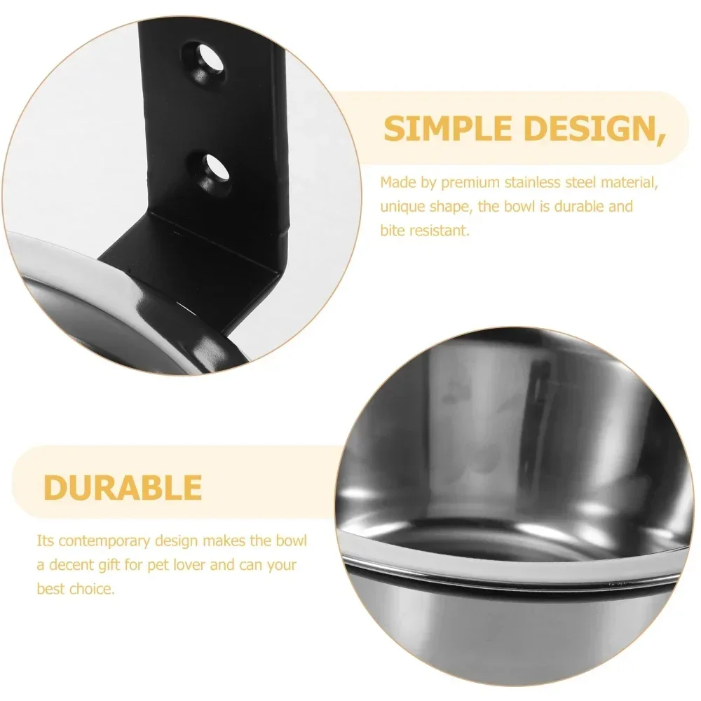 Pet Food Bowl Wall Mounted Dog Bowl Elevated Pet Feeding Bowls Container Stainless Steel Pet Cat Water Feeder Bowls Dog Supplies