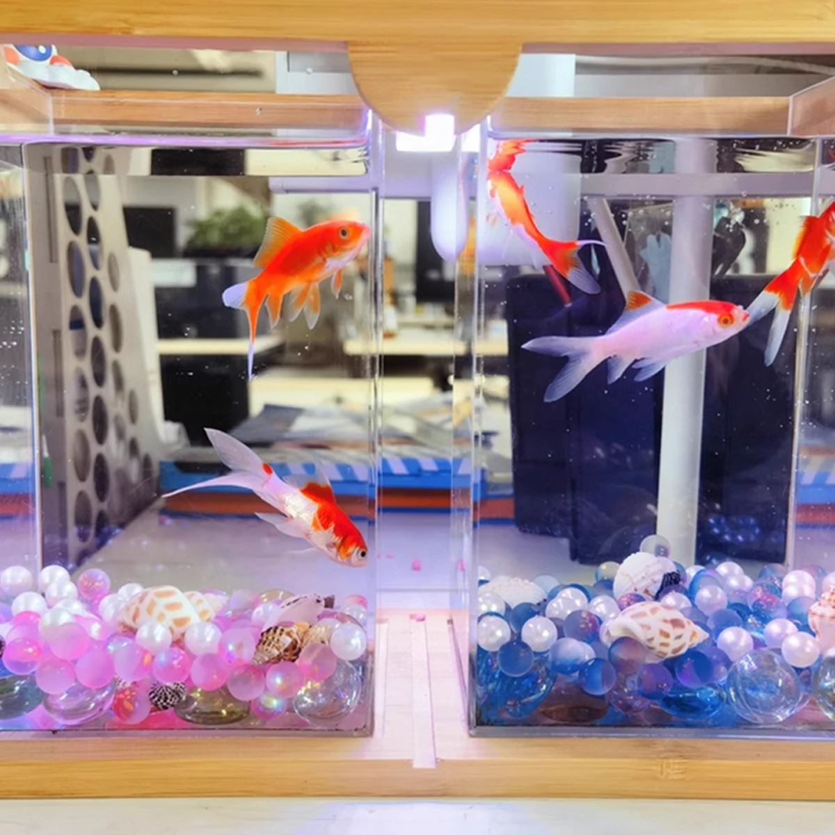 Fish Tank Frosted Glass Beads, Small Fish Tank Landscaping Supplies, Micro Landscape Ecological Tank Decorations and Ornaments