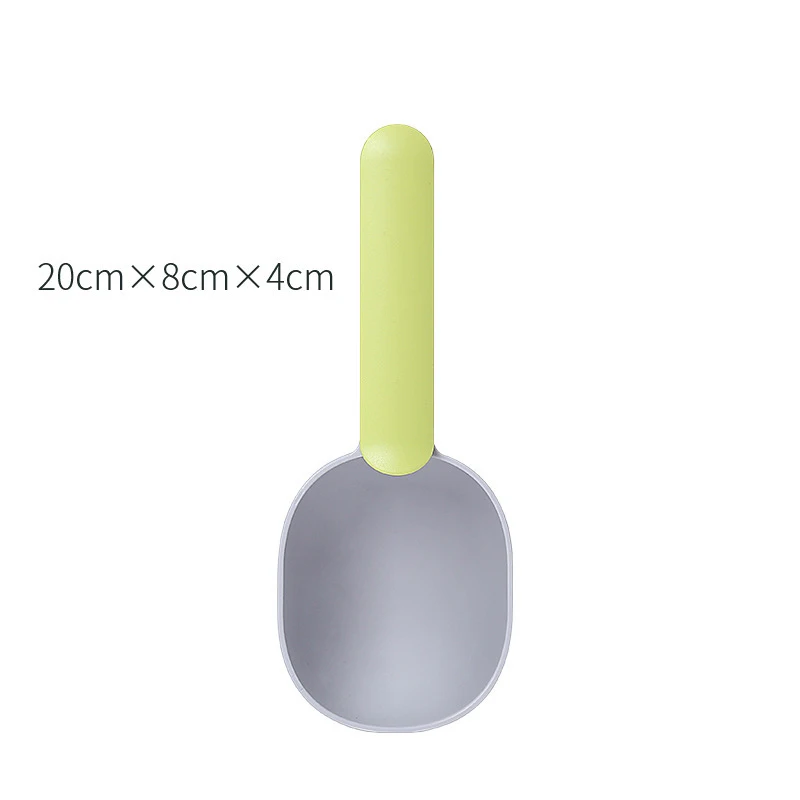 Multifunctional Dog Food Cat Food Shovel Spoon Feeding Spoon Sealed Bag Clip Creative Measuring Cup Curved Design Easy To Clean