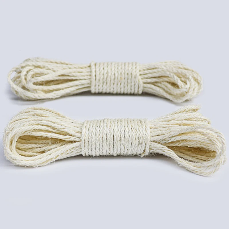 Natural Sisal Rope for Cat Tree Cat Scratching Post Replacemen Rope Sisal for Protect Sofa Cats Scratcher Rope Scraper Cats Toy
