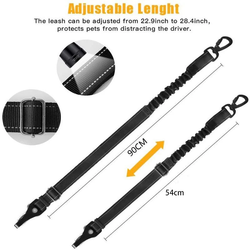 3 In 1 Pet Dog Car Seat Belt Nylon Reflective Adjustable Pet Seat Vehicle Lead Clip Safety Traction Rope for Small Large Dogs