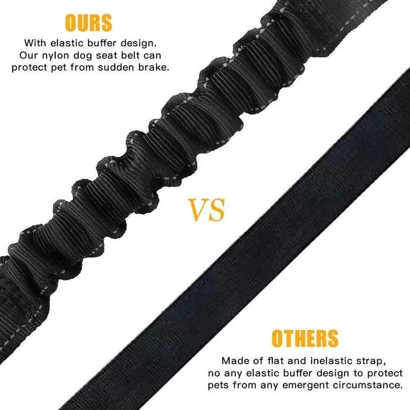 3 In 1 Pet Dog Car Seat Belt Nylon Reflective Adjustable Pet Seat Vehicle Lead Clip Safety Traction Rope for Small Large Dogs