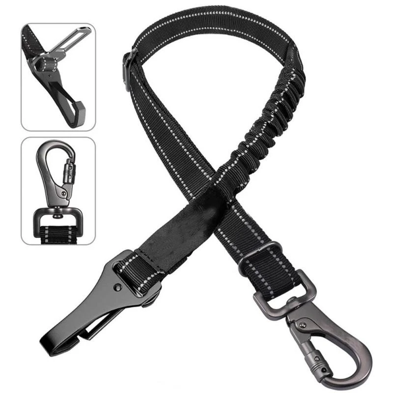 3 In 1 Pet Dog Car Seat Belt Nylon Reflective Adjustable Pet Seat Vehicle Lead Clip Safety Traction Rope for Small Large Dogs
