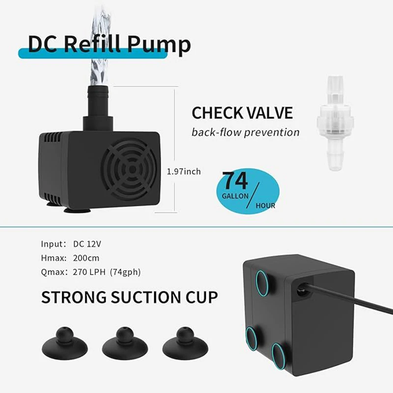 Fzone Aquarium ATO380 Auto Top Off  Refilling System Fish Tanks Automatic Micro Water Pump Accessories Equipment 12v Goods