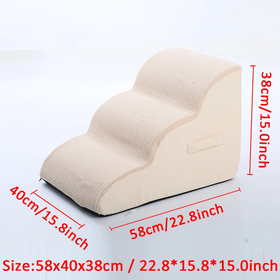 Pet Dog Ladder 3 Steps Stairs Cat Dog Stairs Ramp Removable Dog Ramp Suitable for Elderly Dogs and Pets with Joint Pain