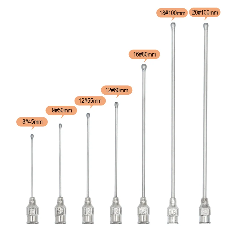 Pet Feeding Syringe Poultry Feeding Medicine Needle Tube Stainless Steel Straight Needle Cats Dogs Hamsters Feed Water Needles