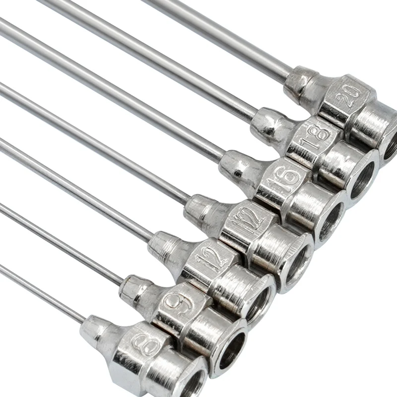 Pet Feeding Syringe Poultry Feeding Medicine Needle Tube Stainless Steel Straight Needle Cats Dogs Hamsters Feed Water Needles