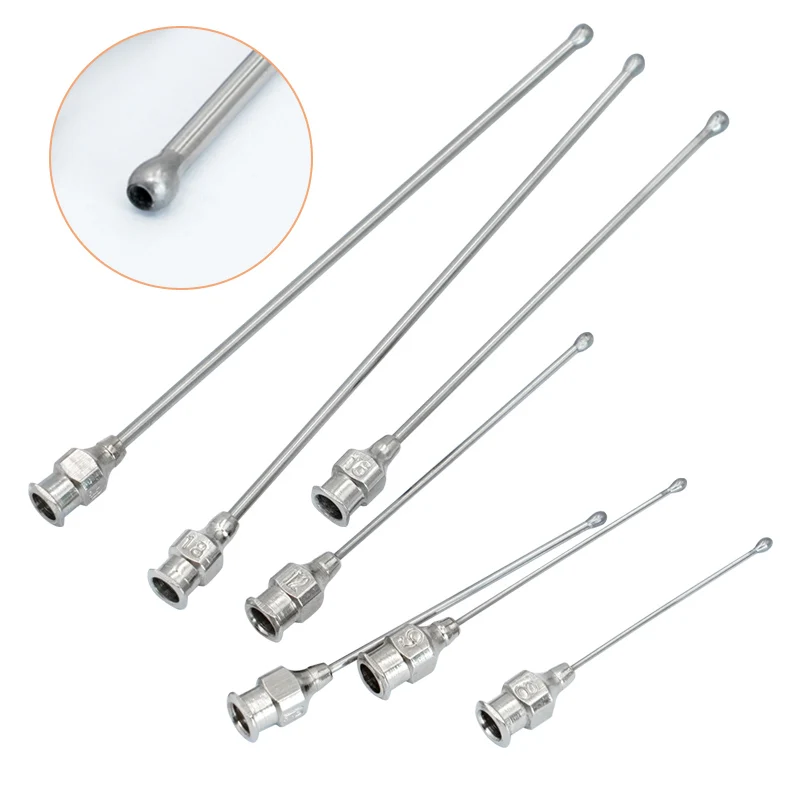 Pet Feeding Syringe Poultry Feeding Medicine Needle Tube Stainless Steel Straight Needle Cats Dogs Hamsters Feed Water Needles